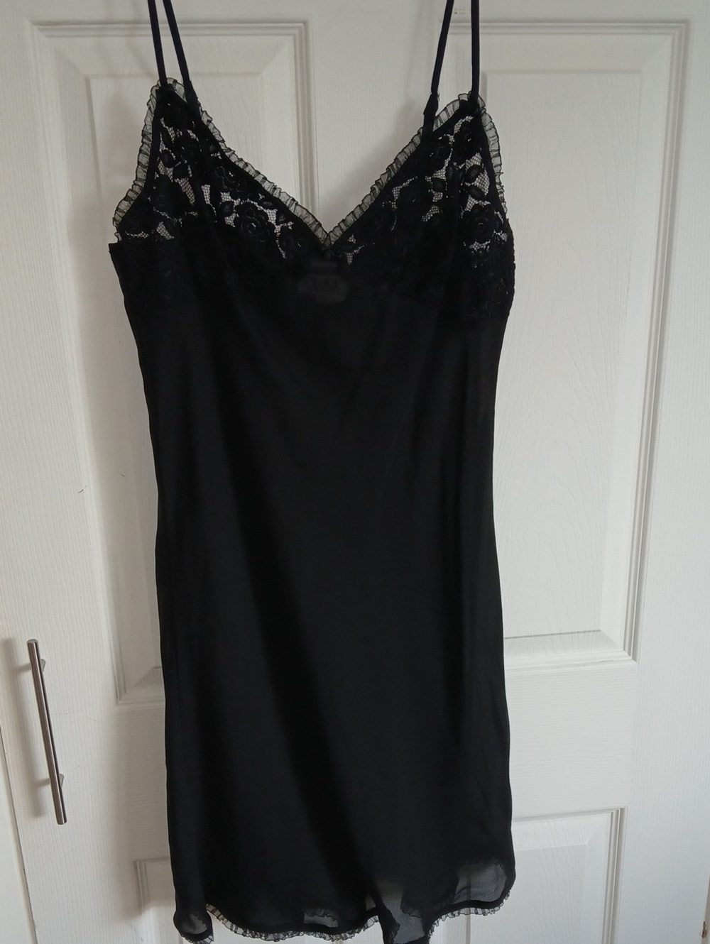 Jessica Black Lace-Trim Slip Chemise